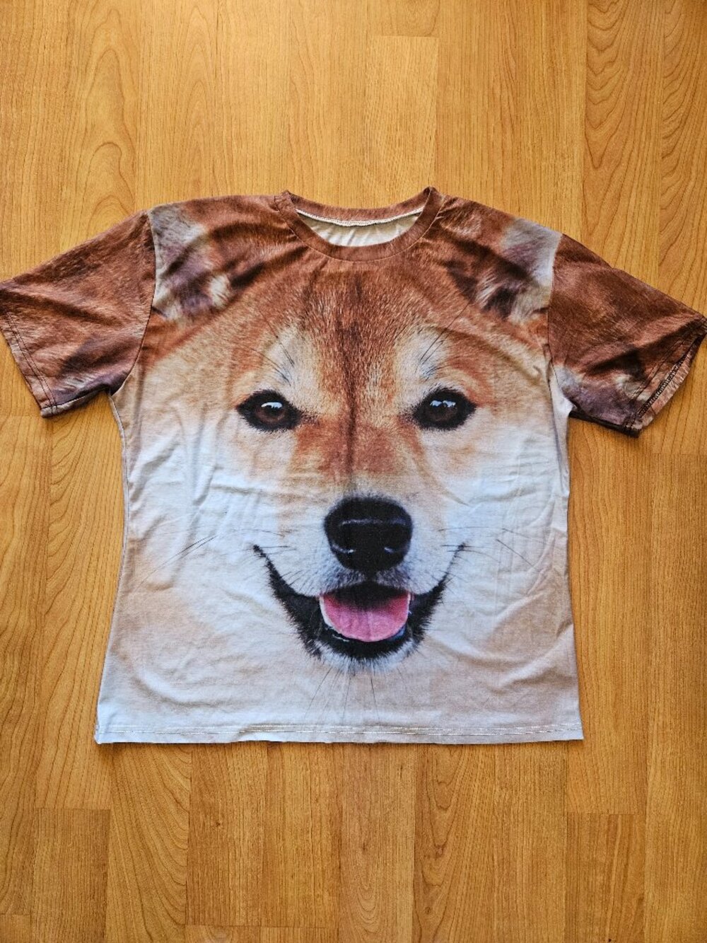 Never been worn - Men's Soft 3-D print Shiba Inu Dog short sleeve Tee - XL